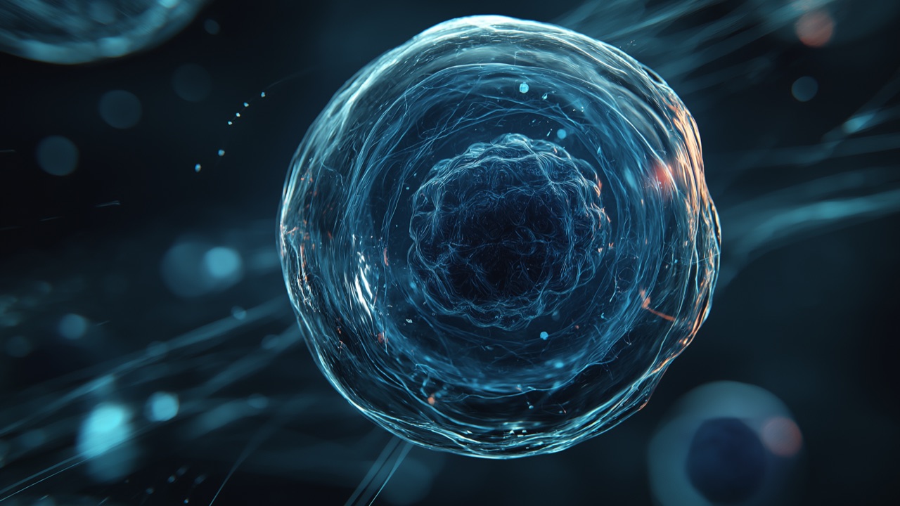 Transparent biological cell, microscopic